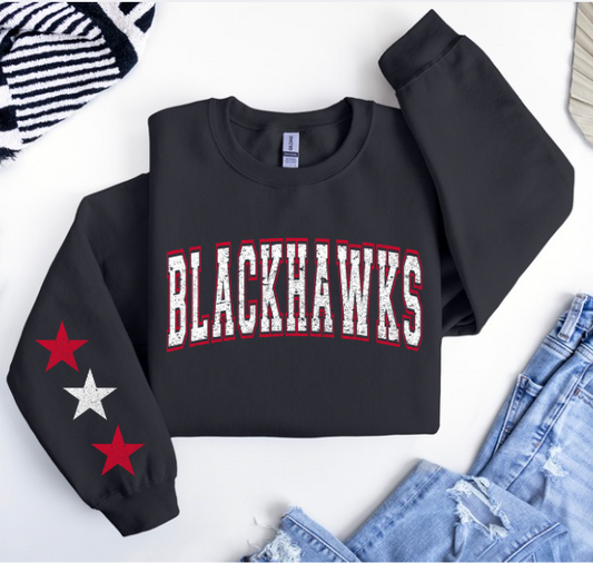 BLACKHAWKS ARCH AND ONE SLEEVE OF STARS SET UP