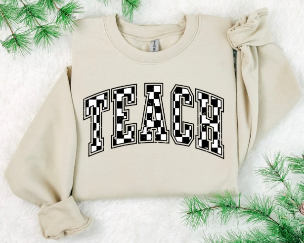 TEACH (VARSITY SET UP WITH CHECKER PATTERN)