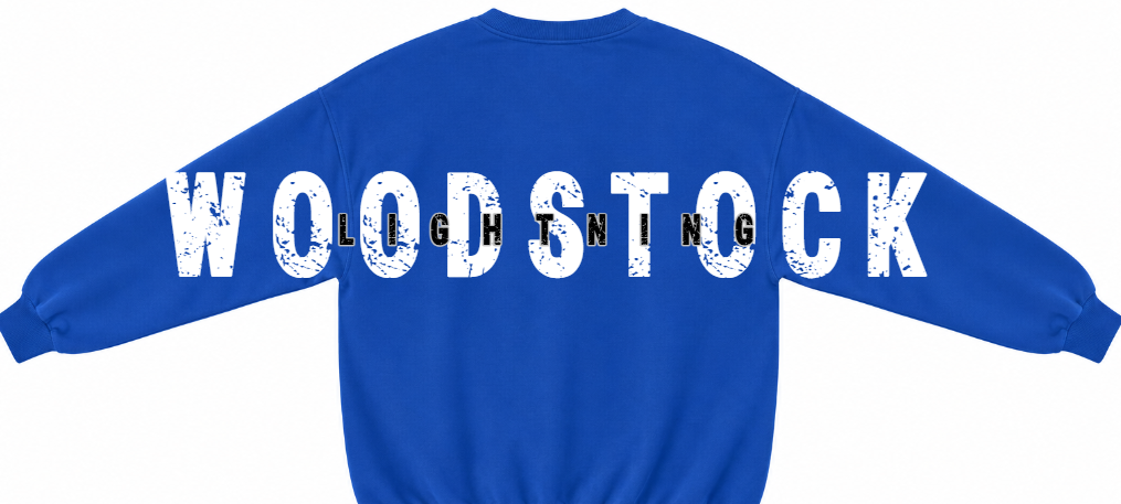 WOODSTOCK GIRLS FEEDER BASKETBALL BACK CREWNECK SET UP WITH LOGO ON POCKET AREA FRONT