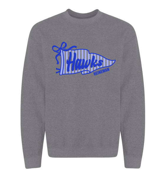ROYAL BLUE HAWKS PENNANT HEINEMAN MIDDLE SCHOOL