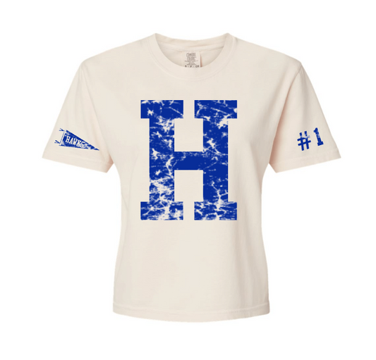 OVERSIZED H COMFORT COLOR IVORY TEE CROP HEINEMAN MIDDLE SCHOOL