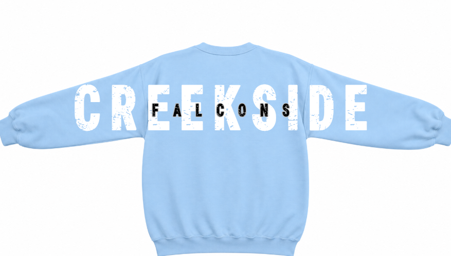 CREEKSIDE FALCONS CREWNECK SET UP CMS FRONT POCKET AREA
