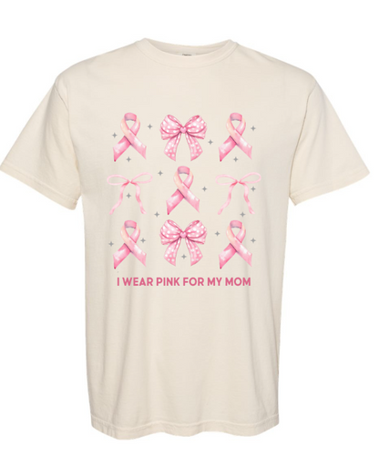 I WEAR PINK FOR (CHANGE LINE) PINK RIBBON DESIGN BREAST CANCER AWARENESS