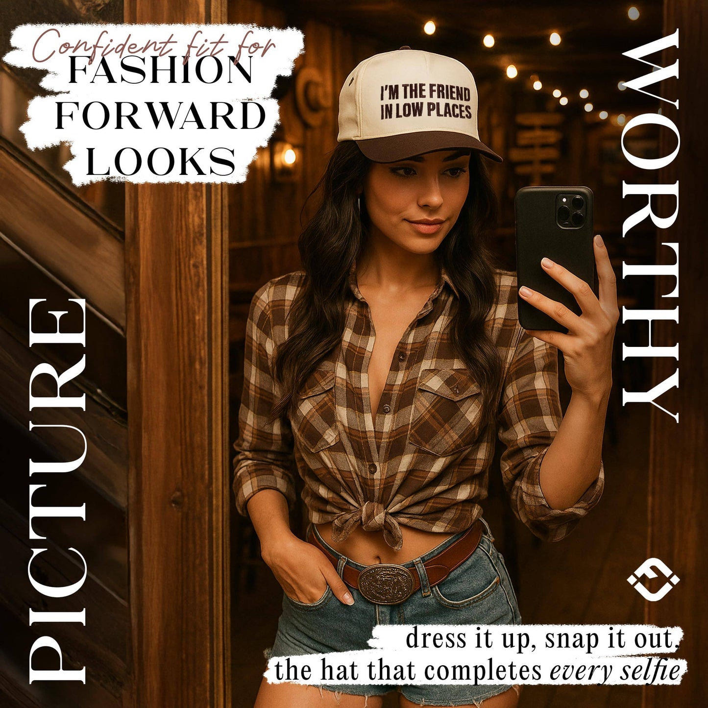 2-Tone Cap - I'm The Friend In Low Places - Brown/Beige