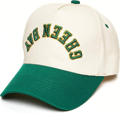 2 Tone Upside Down 3D Trucker Cap - Green Bay - Green/Beige