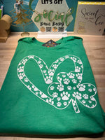 HEART WITH SHAMROCK/PAWS ALL OVER