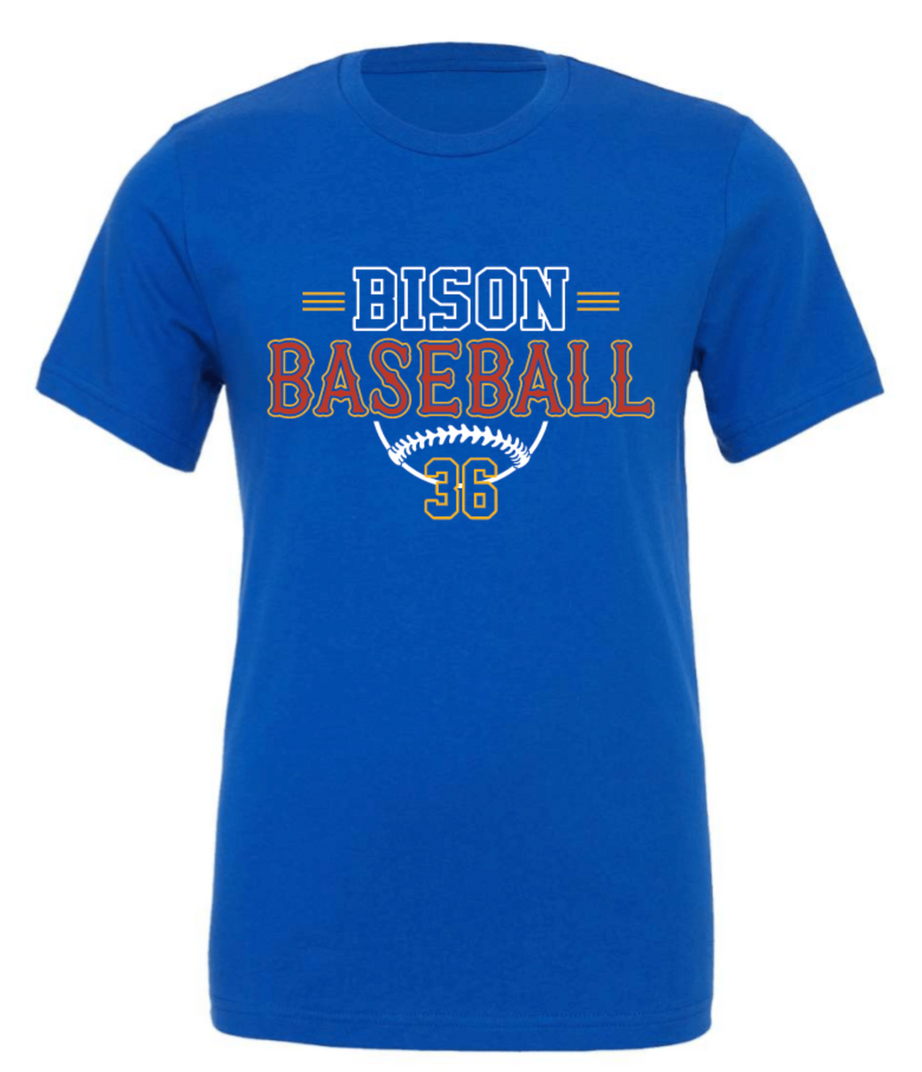 BISON BASEBALL WITH OR WITHOUT NUMBER Basic Becky Tees & More