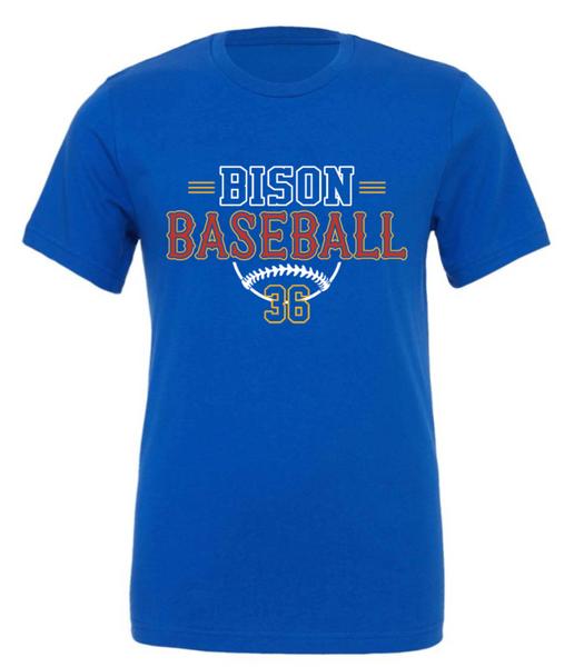 BISON BASEBALL WITH OR WITHOUT NUMBER