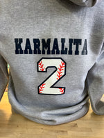 PERSONALIZED BASEBALL MOM WITH NAME AND NUMBER